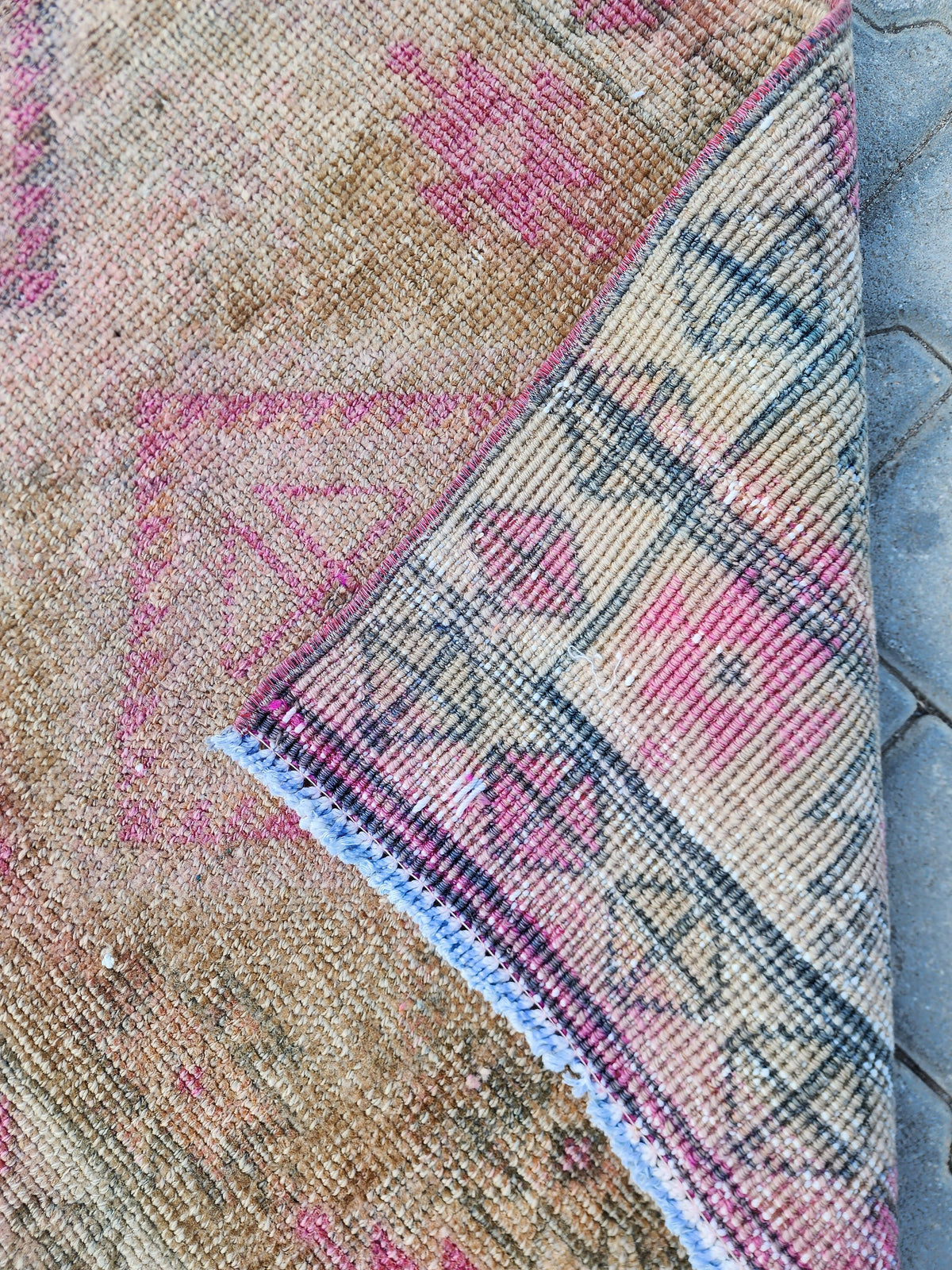 3x11 Hand Made Rustic Rug, Turkish Wool Runner Rug, Hallway Design