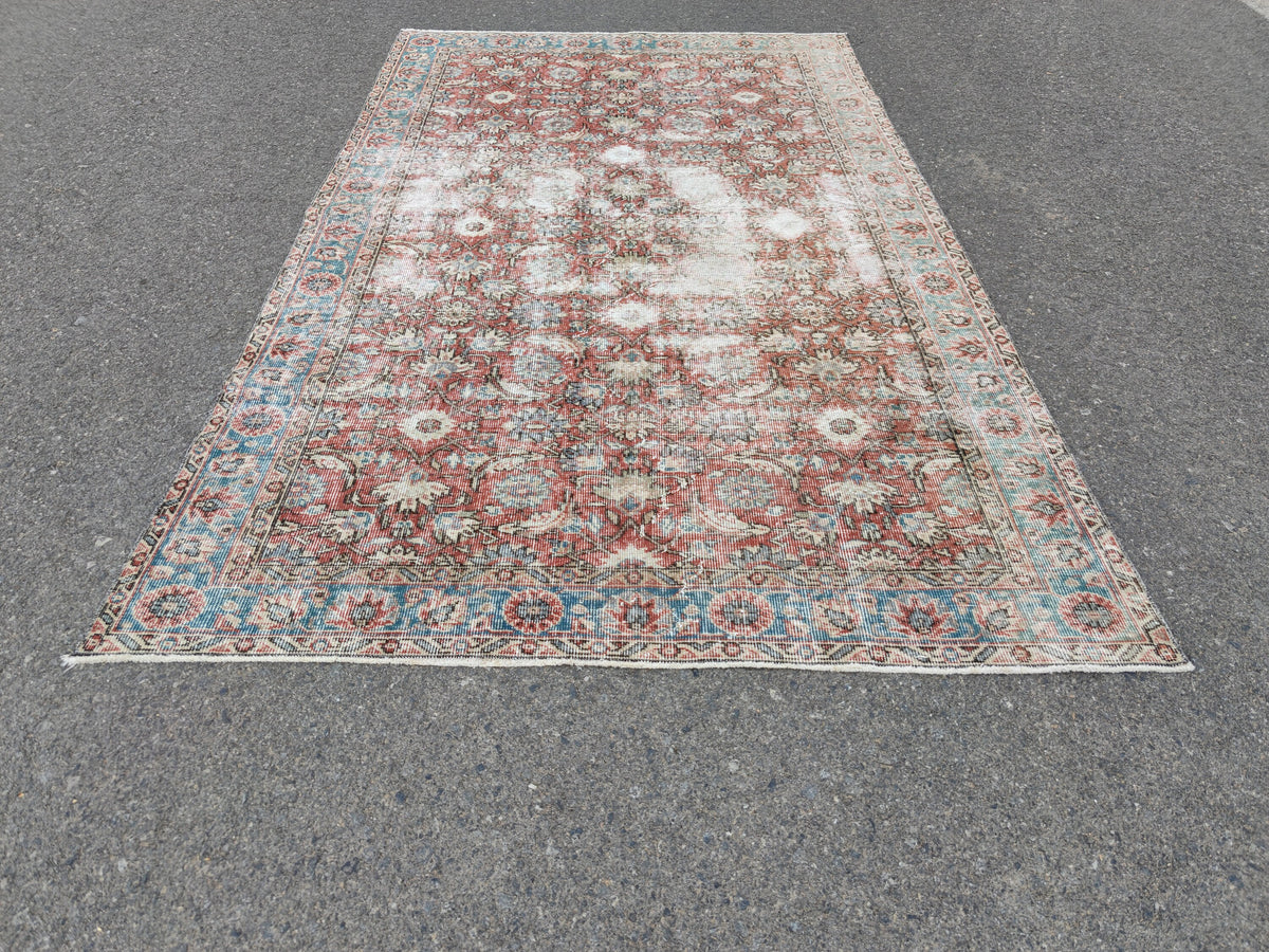 Handwoven Turkish Oushak Rug 5x8: Wool & Cotton Bohemian Decor