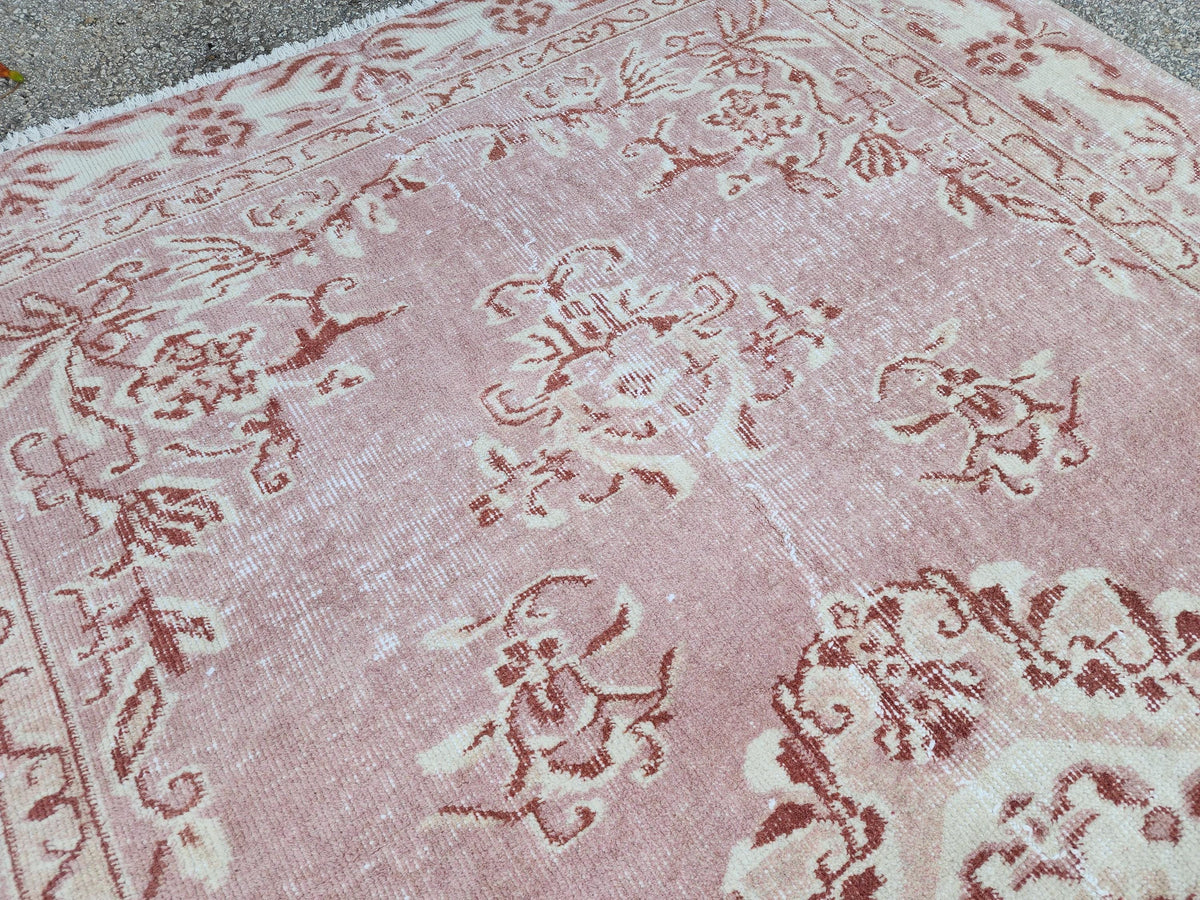 Turkish Area Rug 5x8, Hand Knotted Oriental Wool, Living Room Boho Decor