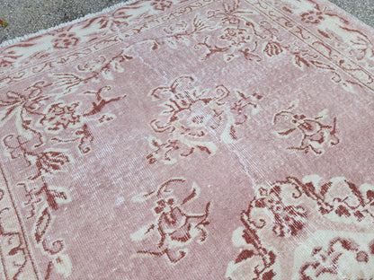 Turkish Area Rug 5x8, Hand Knotted Oriental Wool, Living Room Boho Decor