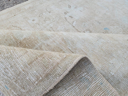 Neutral Muted Runner Rug 3x10, Bohemian Home Decor, Turkish Hand Made Carpet, Beige Color