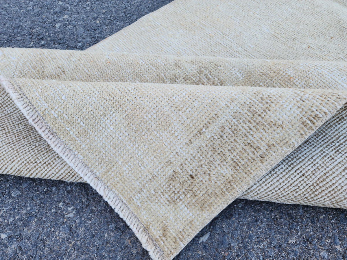 3x8 Neutral Wool Rug, Malatya Hand Made Runner, Rustic Home Decor