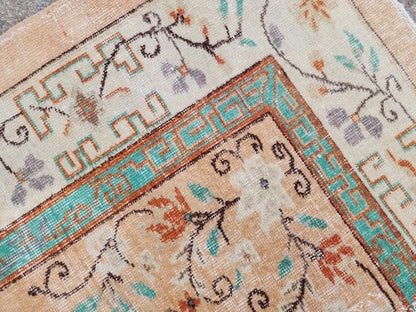 Oushak Rug 7x10, Hand Knotted Turkish Wool Carpet, Living Room Rustic Decor