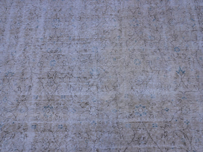 6x10 Vintage Turkish Rug: Neutral Muted Isparta Rug