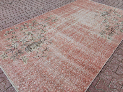 Handwoven Turkish Oushak Rug: Bohemian Wool & Cotton Area Rug (3.4x6.7)