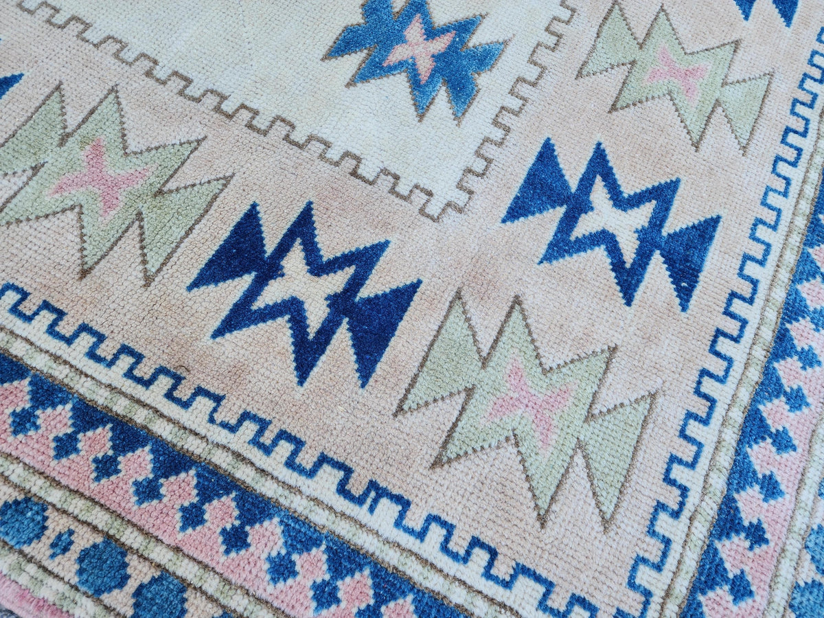 5x8 Neutral Wool Area Rug, Hand Made Turkish Area Carpet, Home Living Room Decor