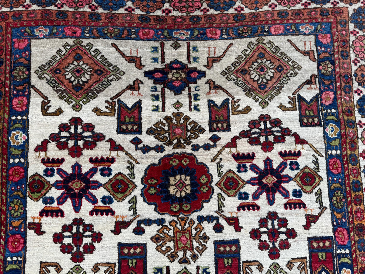 5x8 Antique Turkish Wool Rug: Handcrafted Boho Area Rug