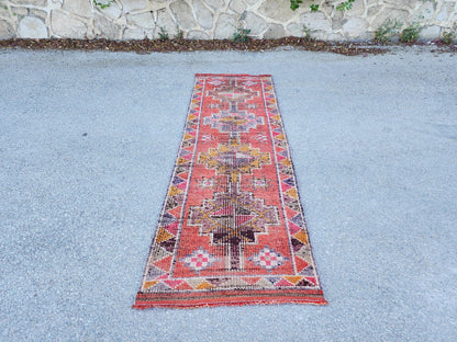 2x8 Mini Herki Runner, Home Rustic Decor, Kitchen Decor, Up Cycled Wool Rug
