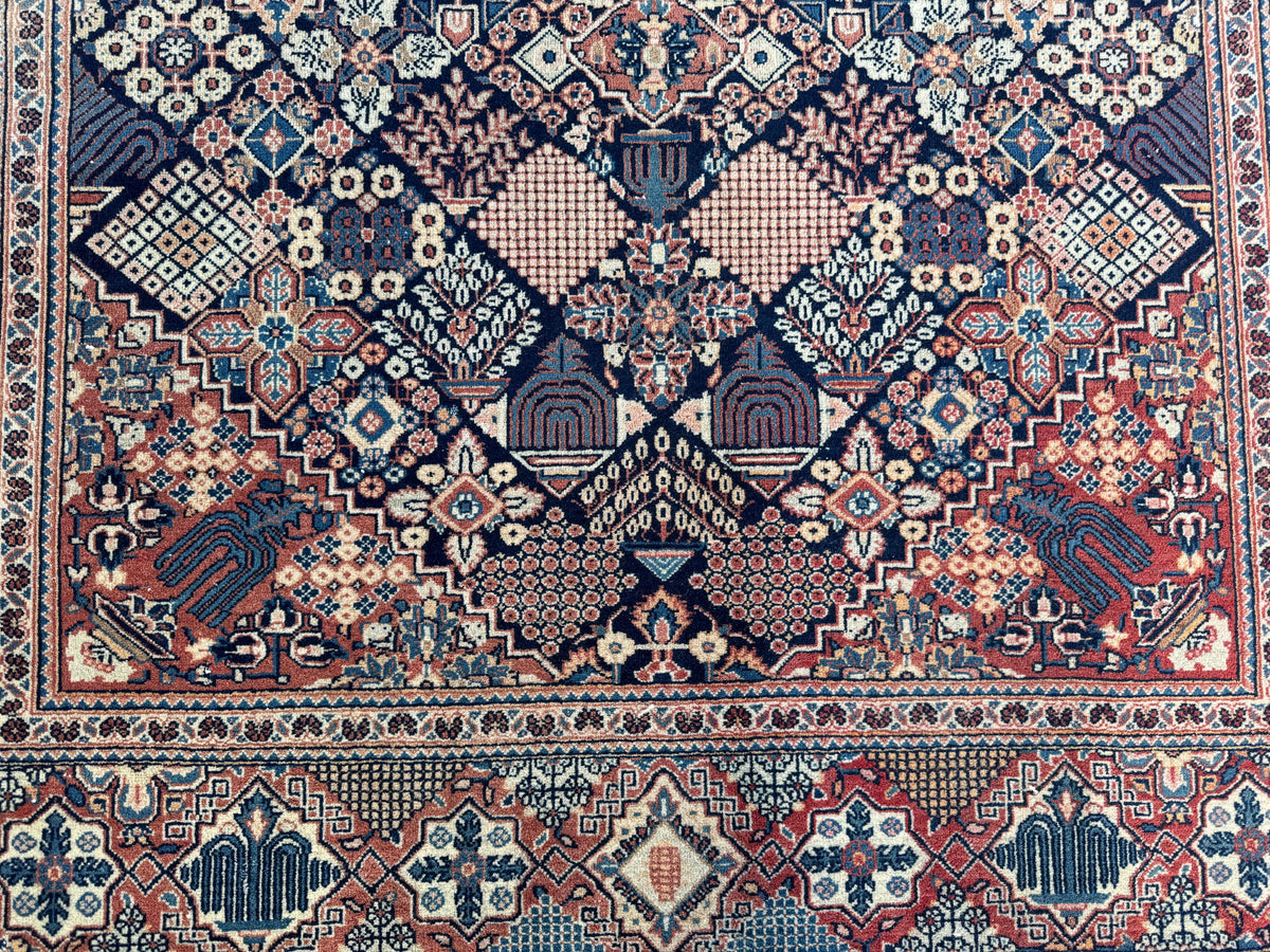 5x7 Antique Turkish Wool Rug: Handcrafted Bohemian Area Rug