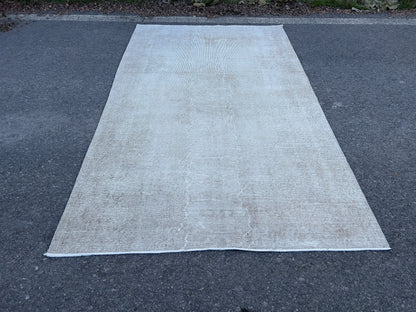 Handwoven Turkish Oushak Rug 5x8: Wool & Cotton Blend