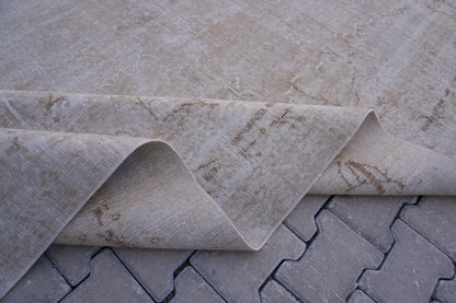 7x10 Neutral Rug, Boho Home Decor, Turkish Beige  Wool Hand Made