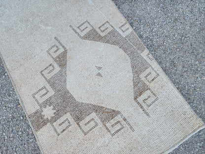 Geometric Hallway Rug 2x7: Handmade Anatolian Wool Runner