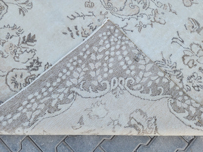 Neutral Wool Rug 6x9, Oriental Turkish Hand Made, Bed Room Decor