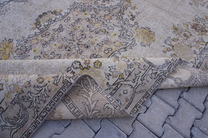 6x10 Turkish Area Rug, Boho Floral Design, Living Room Decor