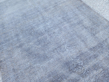 Gray Wool Turkish Rug 4x7: Handwoven Oriental Decor