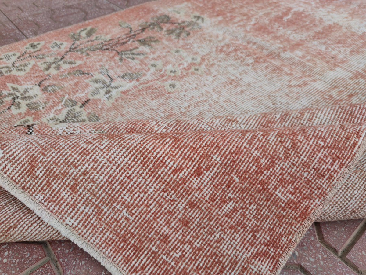 Handwoven Turkish Oushak Rug: Bohemian Wool & Cotton Area Rug (3.4x6.7)