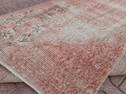 Handwoven Turkish Oushak Rug: Bohemian Wool & Cotton Area Rug (3.4x6.7)
