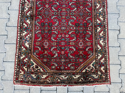 Handmade Oriental Runner Rug: Rustic Kitchen Hallway Decor (3x9)
