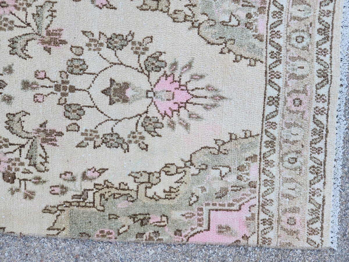 Neutral Runner Rug 2x9: Handwoven Persian Style Farmhouse Decor, Up Cycled Wool