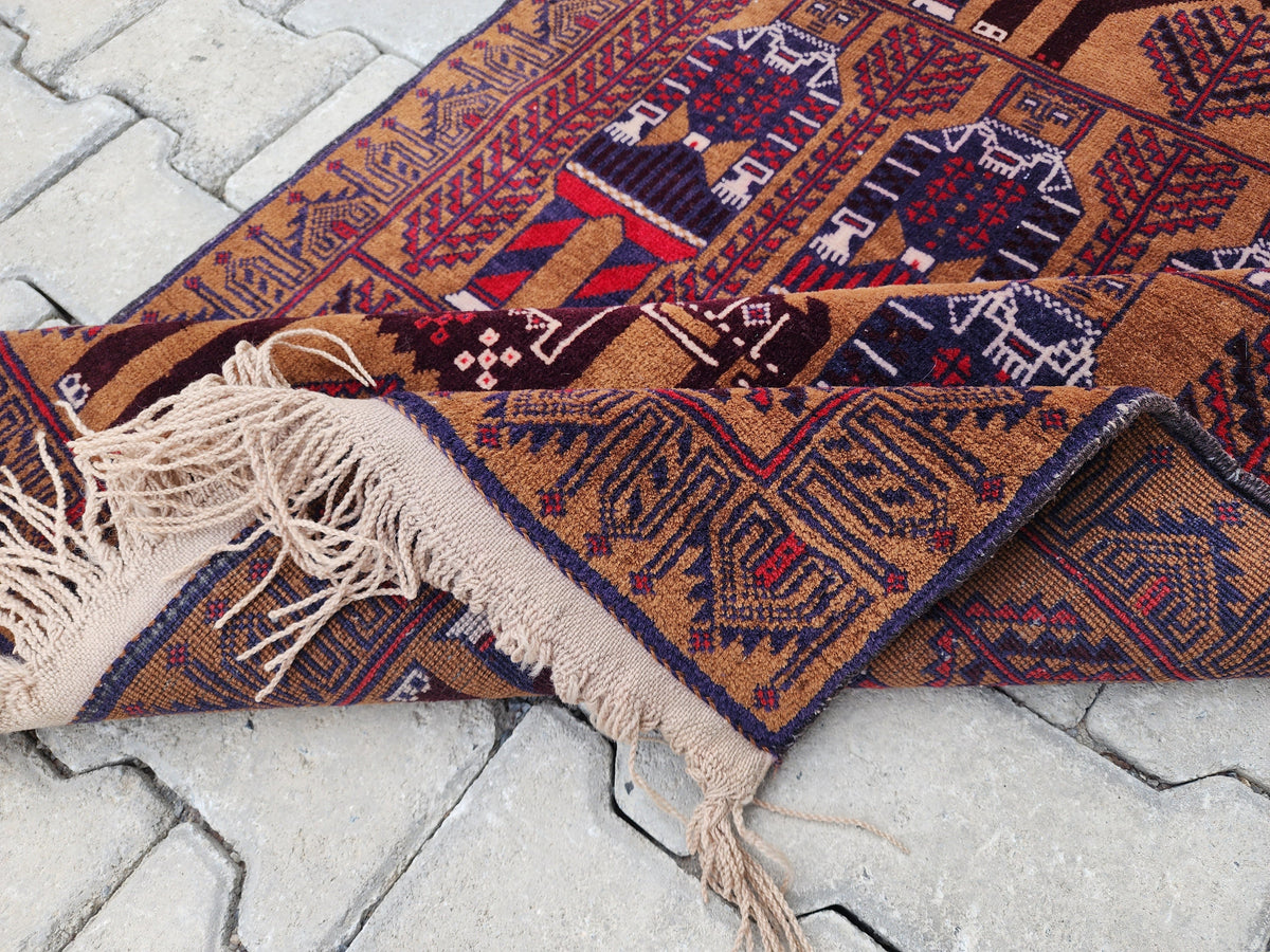 3x5 Tribal Wool Rug: Traditional Oriental Decor