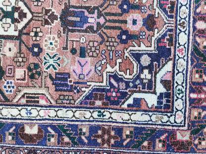 3x9 Hand Made Runner Rug: Persian Medallion Design, Rustic Decor