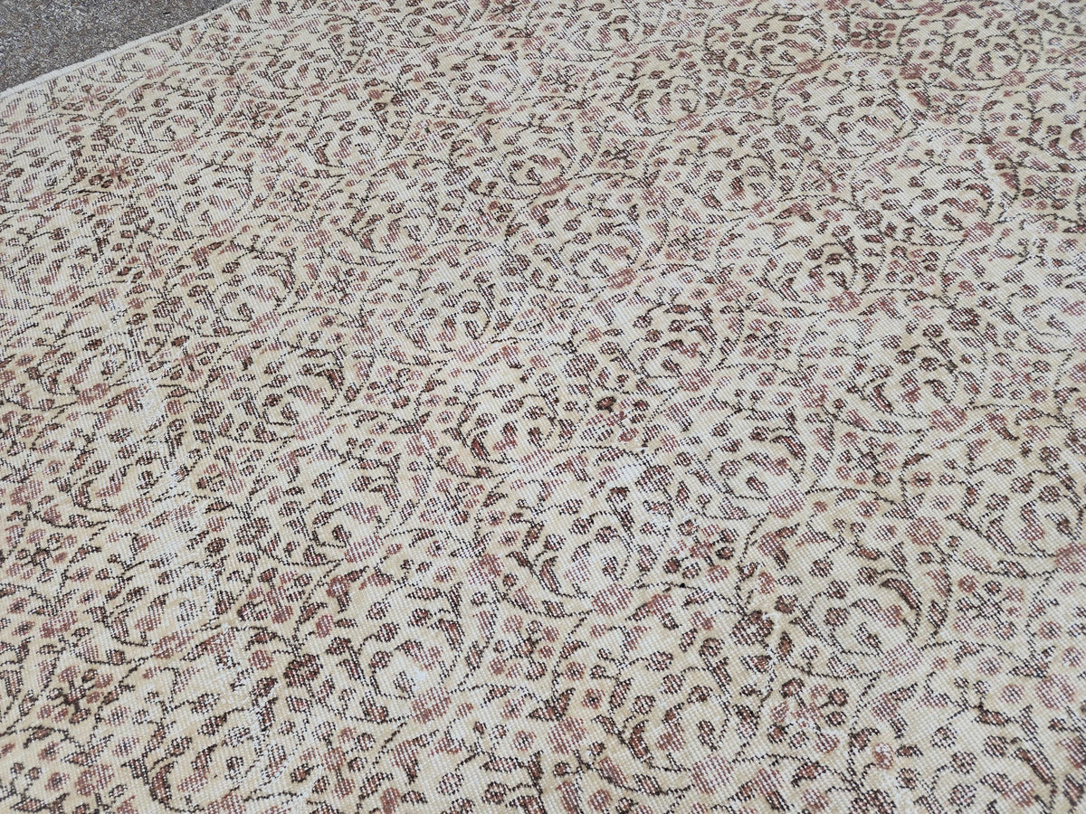 Oushak Area Rug 6x10, Turkish Hand Made Carpet, Oriental Boho Decor