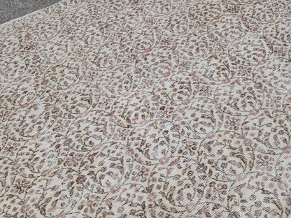 Oushak Area Rug 6x10, Turkish Hand Made Carpet, Oriental Boho Decor