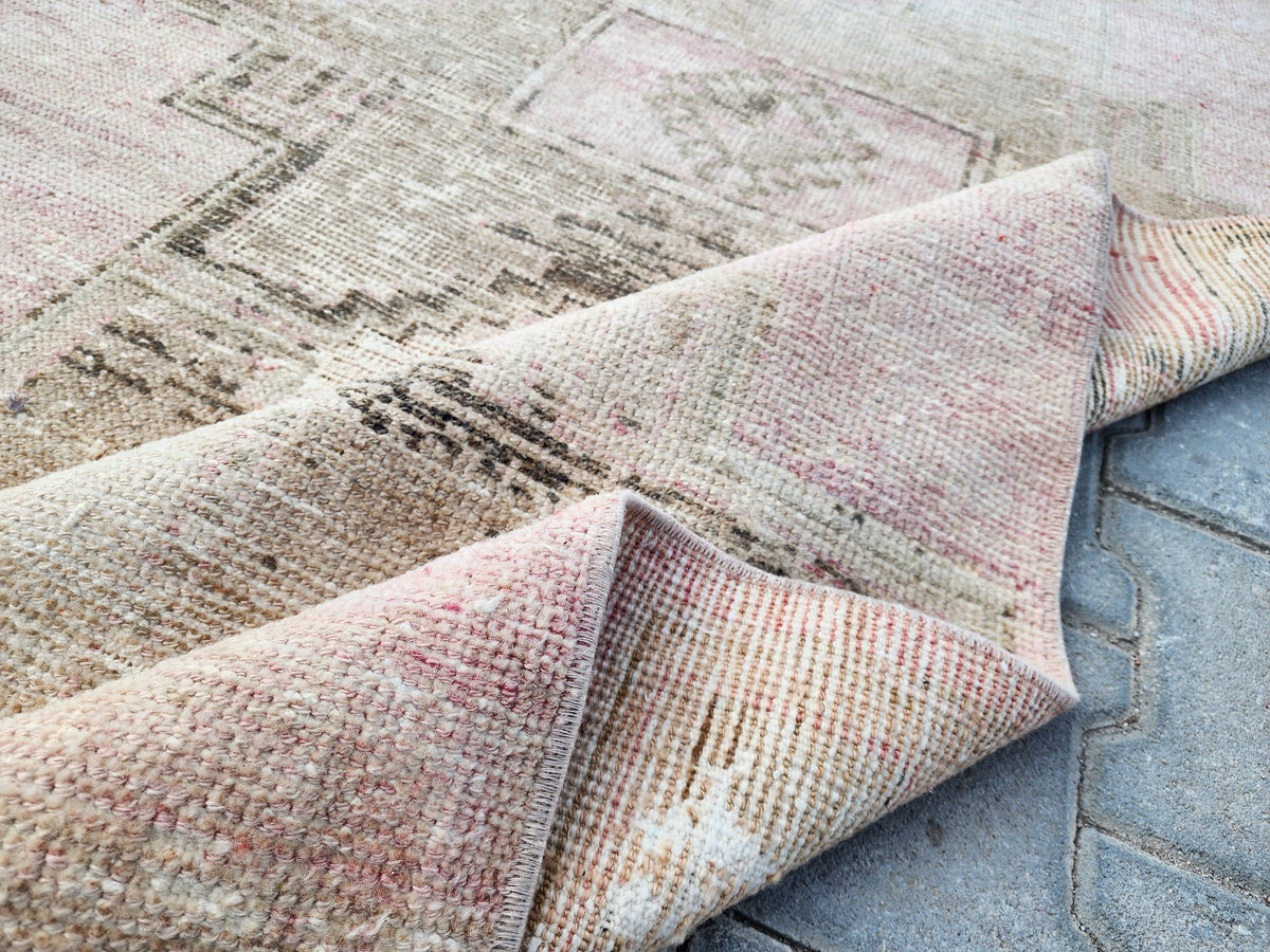 3x11 Neutral Wool Runner Rug, Bohemian Rustic Home Decor