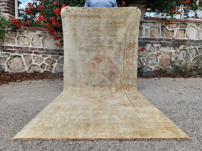 4x7 Neutral Wool Rug, Turkish Wool Anatolian Hand Made, Home Kitchen and Entryway Decor