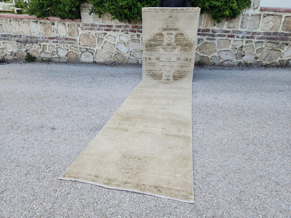 Neutral Runner Rug 3x12, Eco Friendly, Bohemian Home Decor, Up Cycled Wool