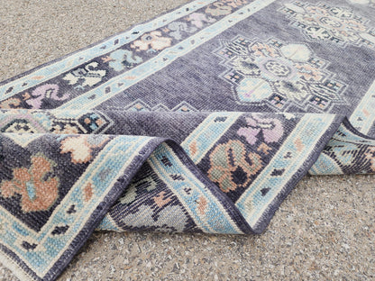3x10 Runner Rug, Hand Knotted Up Cycled Wool, Kitchen Home Decor