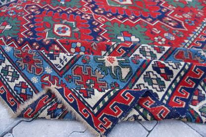 Vintage Kilim Rug 7x9: Hand Woven Oriental Design, Boho Oriental Soumak Carpet