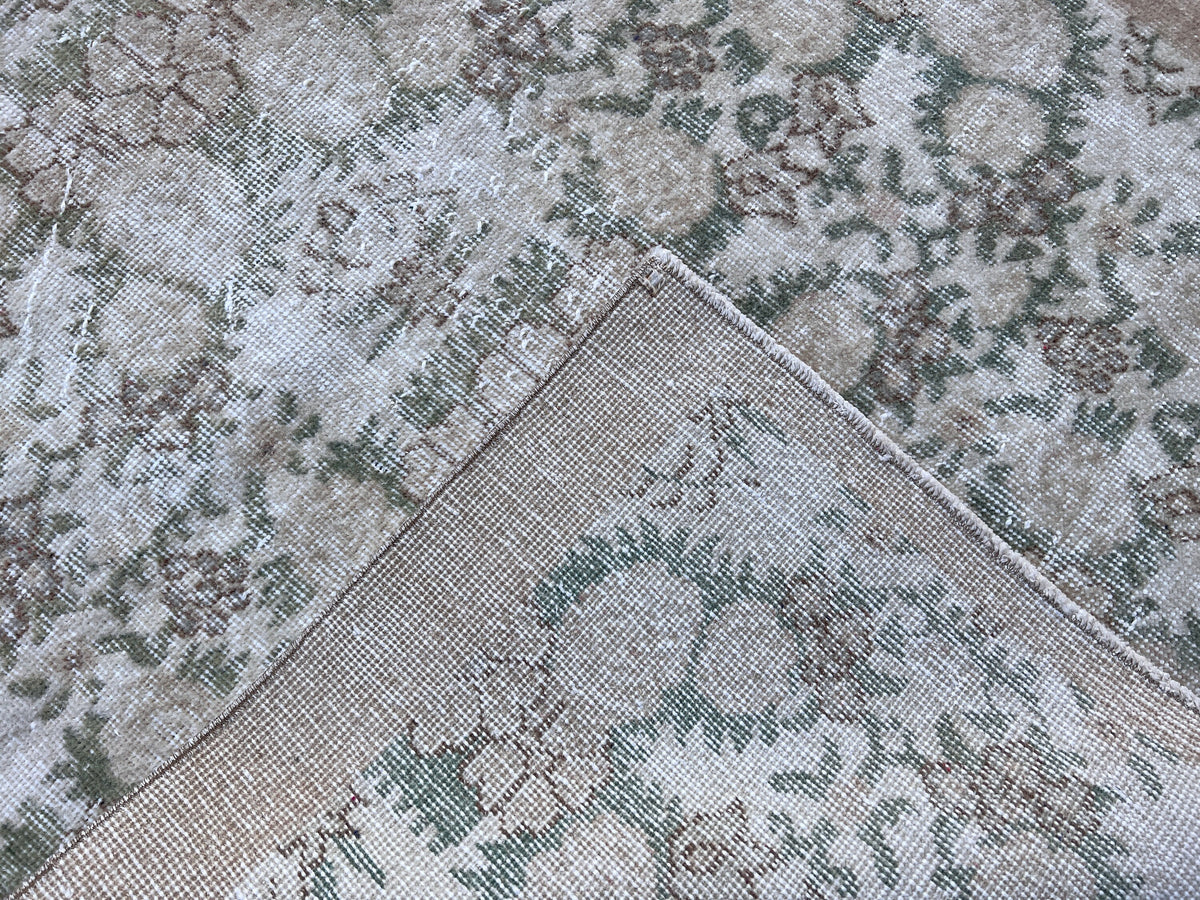 Vintage Oushak Rug 4x6: Handwoven Wool & Cotton Bohemian Rug