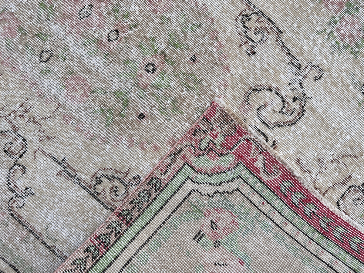 Handwoven Turkish Oushak Rug 4x6: Wool & Cotton Blend