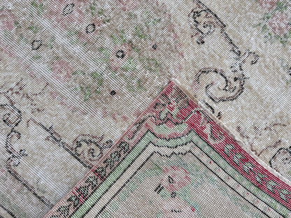 Handwoven Turkish Oushak Rug 4x6: Wool & Cotton Blend
