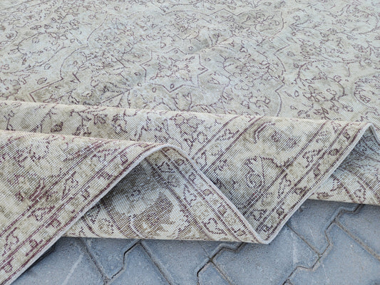 6x10 Vintage Neutral Rug, Home Rustic Decor, Eco Friendly