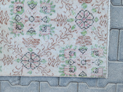 3x6 Hand Made Rug, Kitchen Small Decor, Oriental Boho Carpet