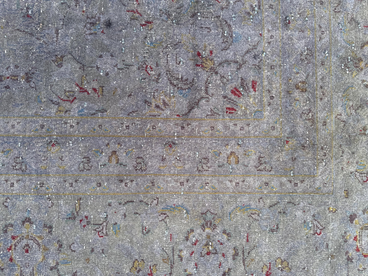 Oriental Gray Area Rug 8×10, Vintage Hand Woven Wool Traditional Carpet