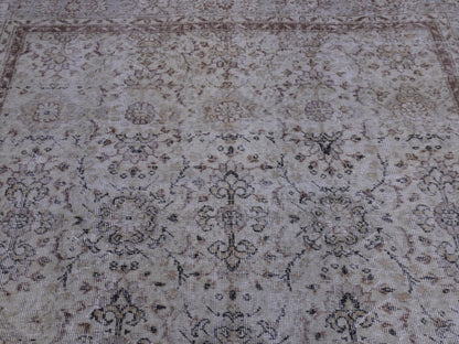 6x11 Neutral Area Rug, Turkish Wool Hand Made, Dining Room Decor