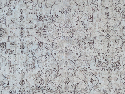 5x9 Neutral Wool Rug, Turkish Beige Hand Made, Dining Room Decor