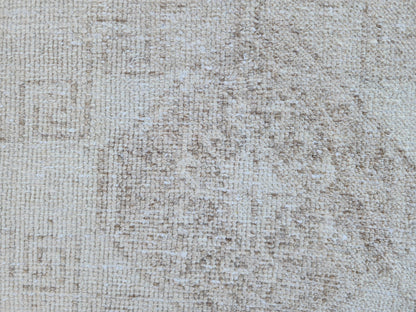 Neutral Turkish Rug 2.5 x 9.7 ft, Bohemian Hand Knotted Rustic Decor, Kitchen Decor