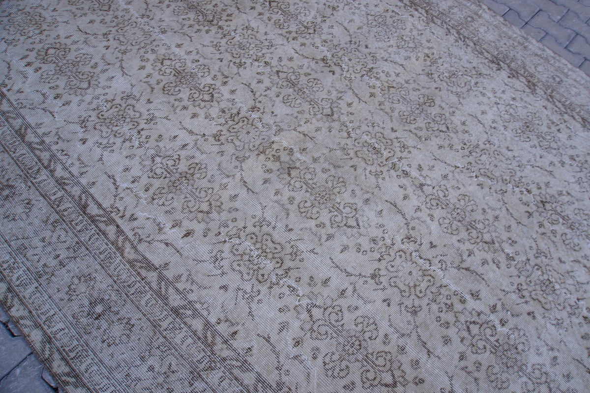 Handmade Turkish Isparta Rug: 7x10 Beige Oriental Area Rug