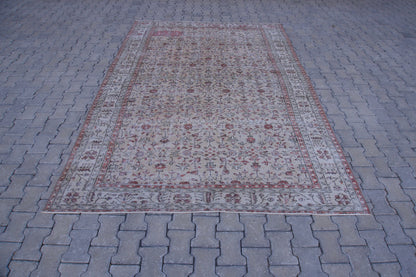 7x10 Neutral Area Rug, Living Room Home Decor, Oriental Rustic Carpet