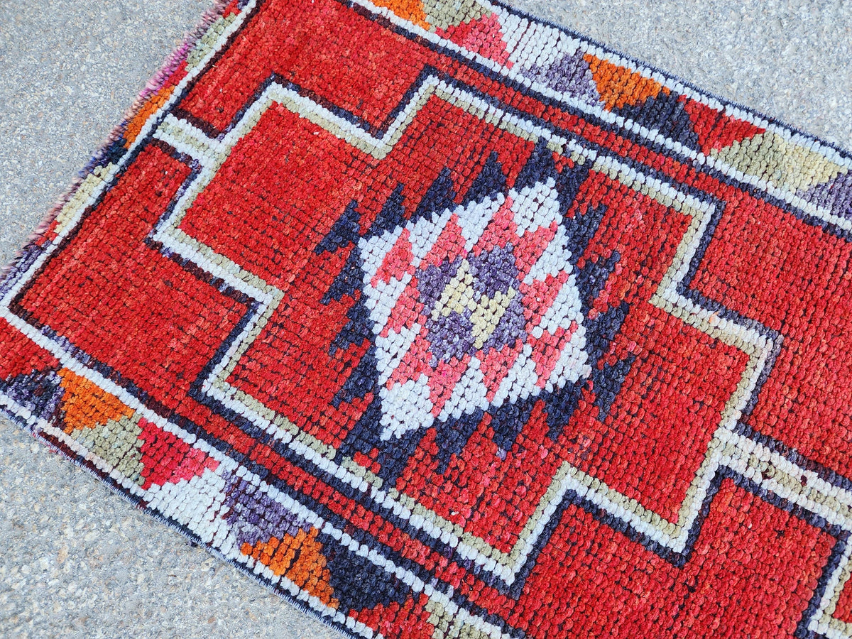2x10 Herki Runner Rug, Hand Made Up Cycled Wool, Hallway Decor, Home Decor