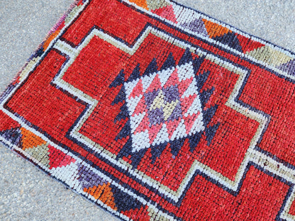 2x10 Herki Runner Rug, Hand Made Up Cycled Wool, Hallway Decor, Home Decor