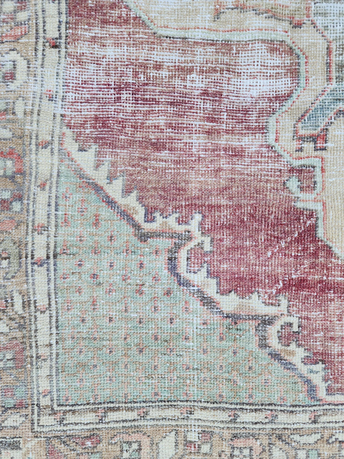 4x7 Vintage Boho Area Rug, Rustic Hand Knotted Up Cycled Wool, Eco Friendly, Turkish Hand Made