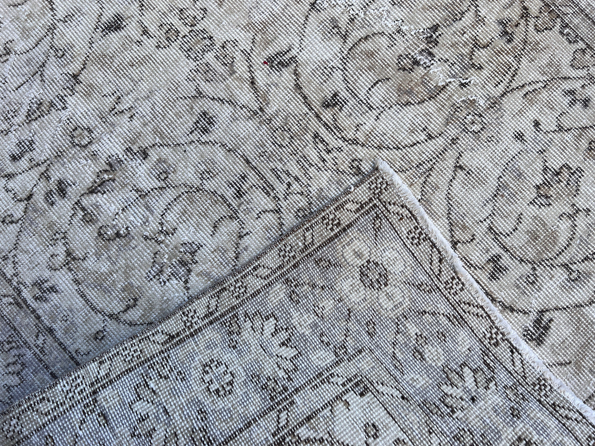 Handwoven Turkish Oushak Rug 4x7: Wool & Cotton Rustic Rug