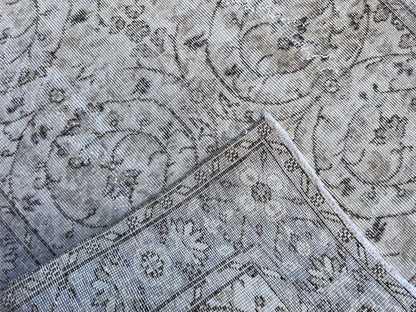 Handwoven Turkish Oushak Rug 4x7: Wool & Cotton Rustic Rug
