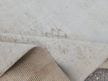 3x12 Muted  Runner Rug: Geometric Turkish Hand Woven, Up Cycled Wool