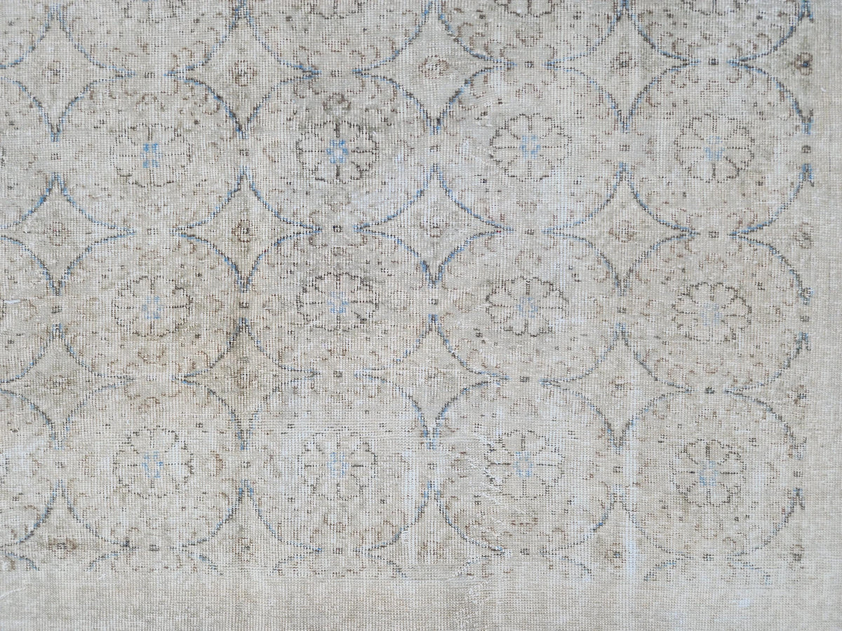Hand Knotted Wool Rug 6x9: Turkish Isparta Beige Color